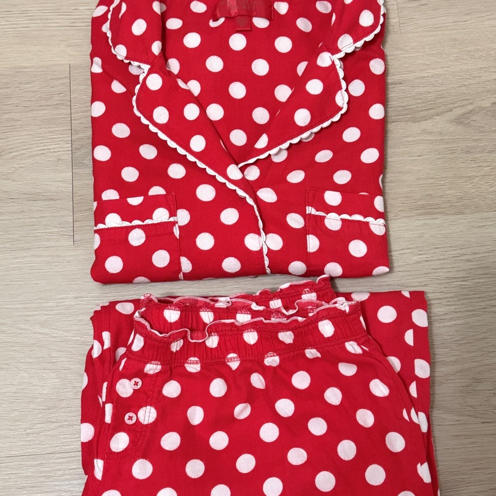 Victoria’s Secret Red Polka Dot Pajama Set 100% Cotton Size S